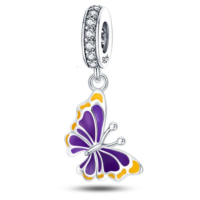 925 Sterling Silber Chamäleon Schmetterling Charm Für Armband_voghion.com
