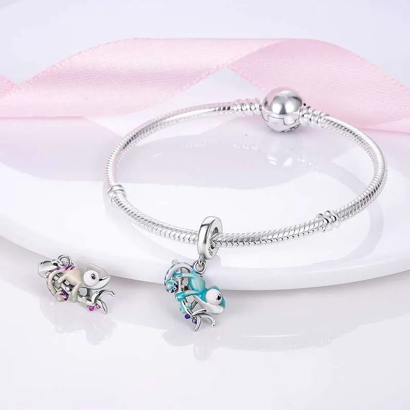 925 Sterling Silber Chamäleon Schmetterling Charm Für Armband_voghion.com