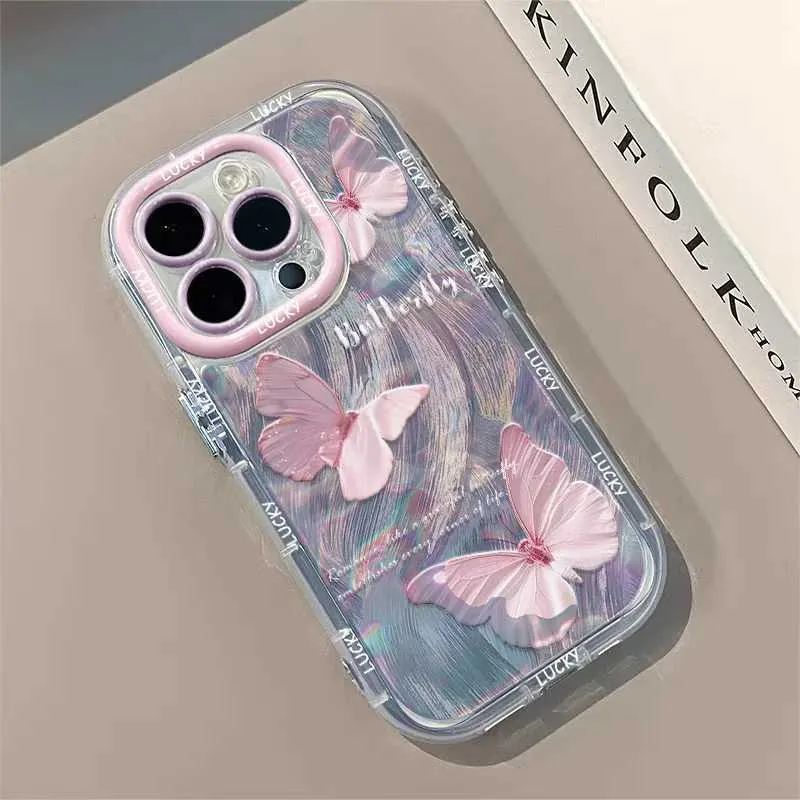 Silicone Butterfly Phone Case Soft Shockproof Cover for iPhone  6/6S/7/8/X/XR/XS/11/12/13/14/15/16 Pro/Max