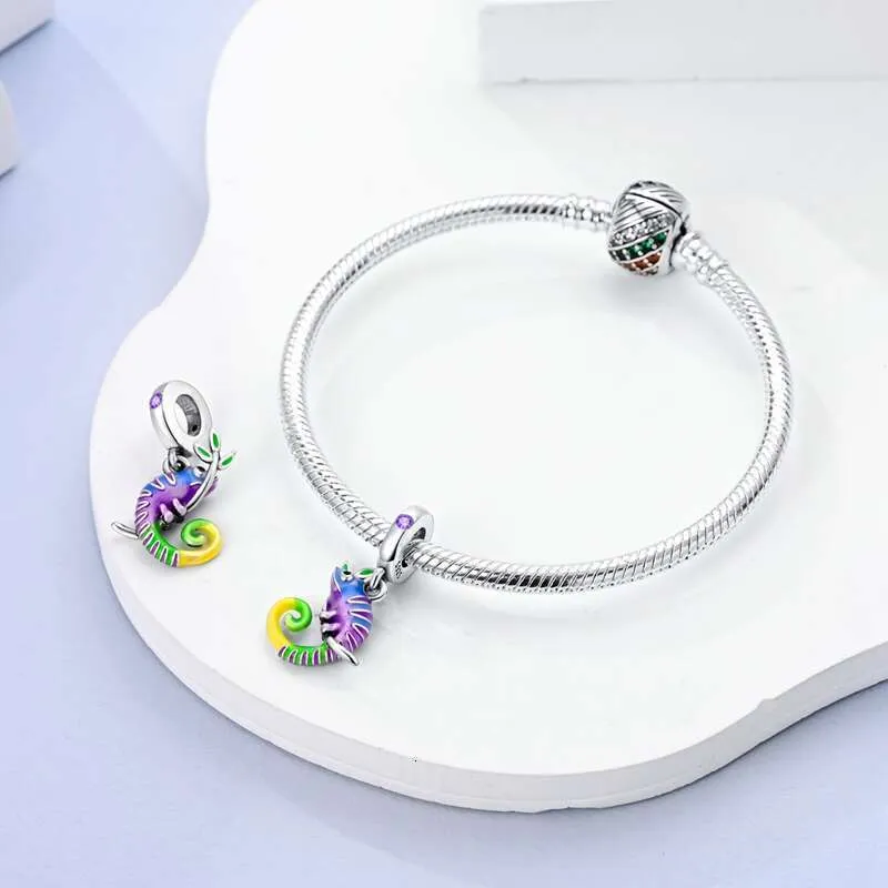 925 Sterling Silber Chamäleon Schmetterling Charm Für Armband_voghion.com