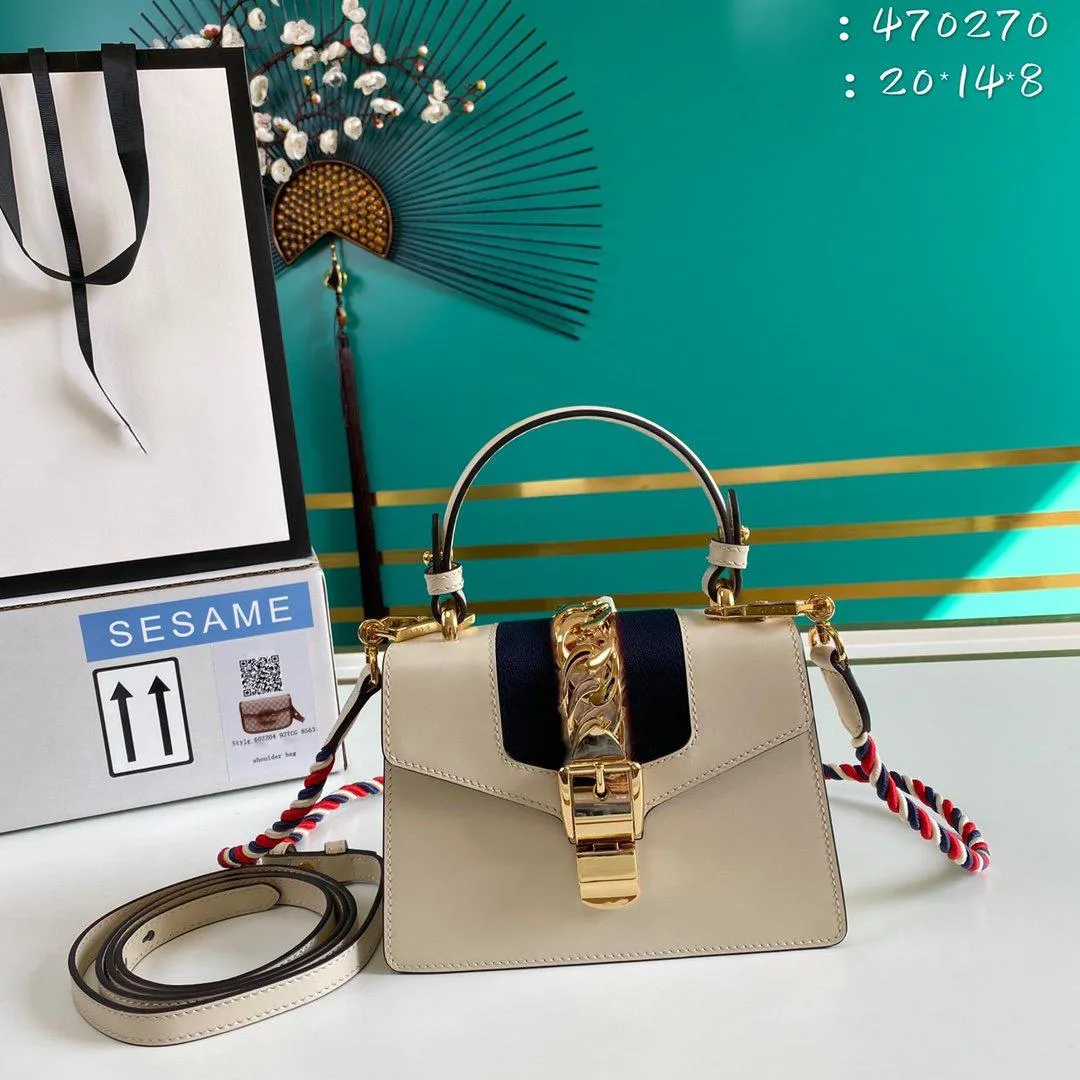Luxury Sylvie Handbag Designer Ivory Navy Blue Red Leather Carlyle Medium Shoulder Bag 470270 Best Quality Size 20x14x8CM From Runningshoes66 331.61 DHgate.Com