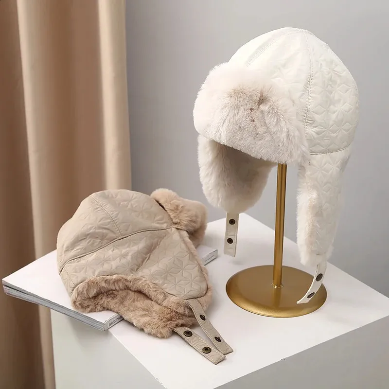 Kazakhstan Hat HIIGH 100% Real Rabbit Fur Hat Thicken Winter Warm