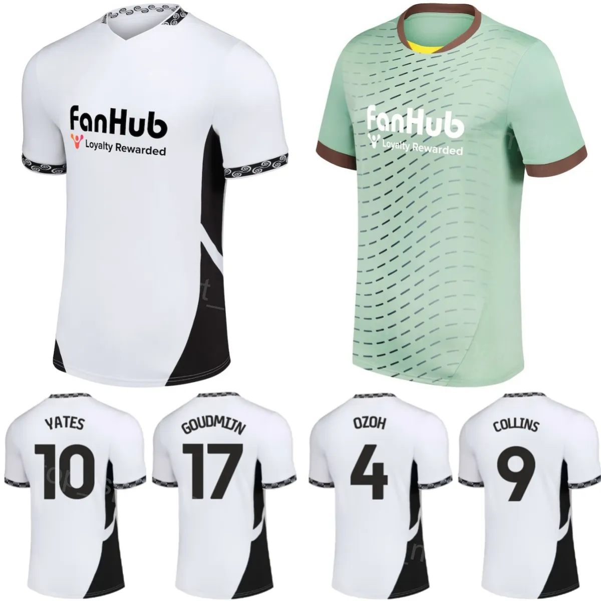 Derby County Football Shirts 2024-25 Curtis Nelson, Ozoh, Jackson,  Mendez-Laing, Adams, Yates