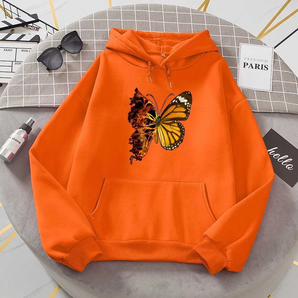 Flame Butterfly Wing Butterfly Hoodie Womens Fashion Novel Full Match Wool Sweater From Katcho 13.38 DHgate.Com