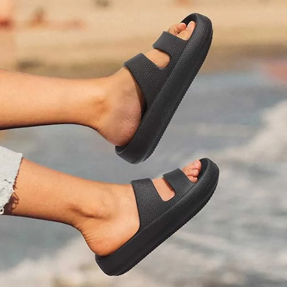 Womens Cloud Slippers with Arch Support Pillow Soft Thick Sole