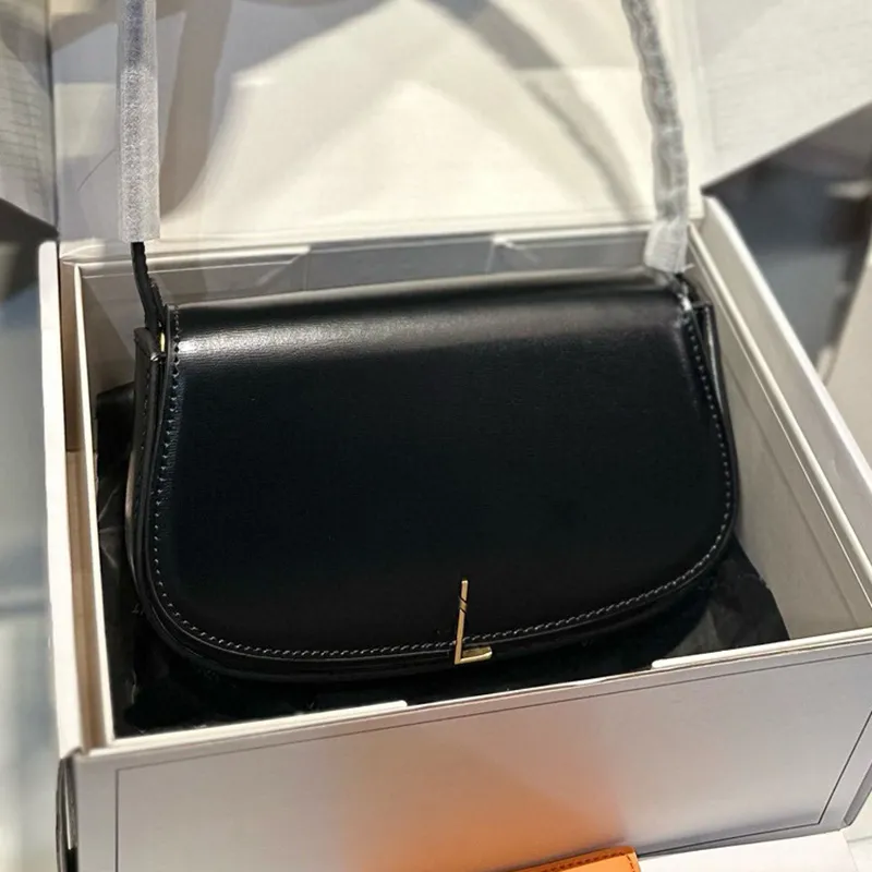 ショルダーバッグ・ポシェット BOX LEATHER MINI VOLTAIRE SHOULDER BAG Luxury Mini Voltaire Half Moon Hobo Shoulder black shoulder