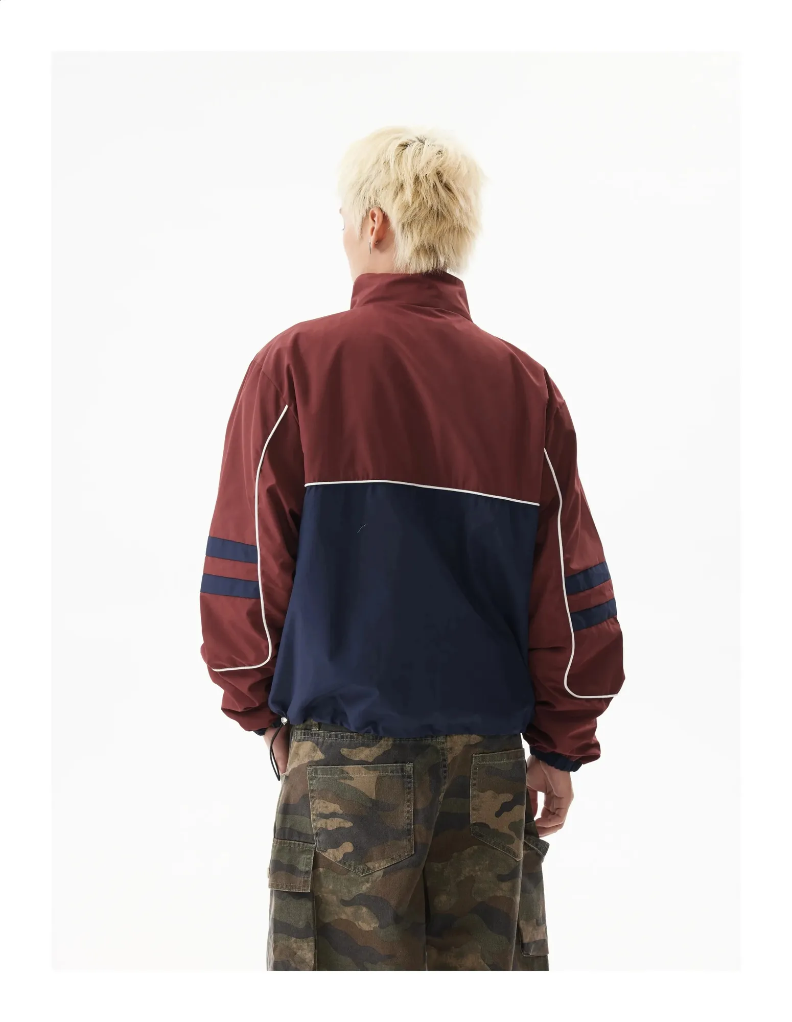 Mens Casual Acetate Autumn Winter Jacket Stand Collar Zipper