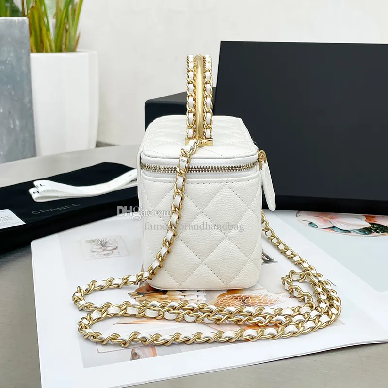 置物 chi-171219 Designer Calfskin Leather Crossbody Bag With Mirror And