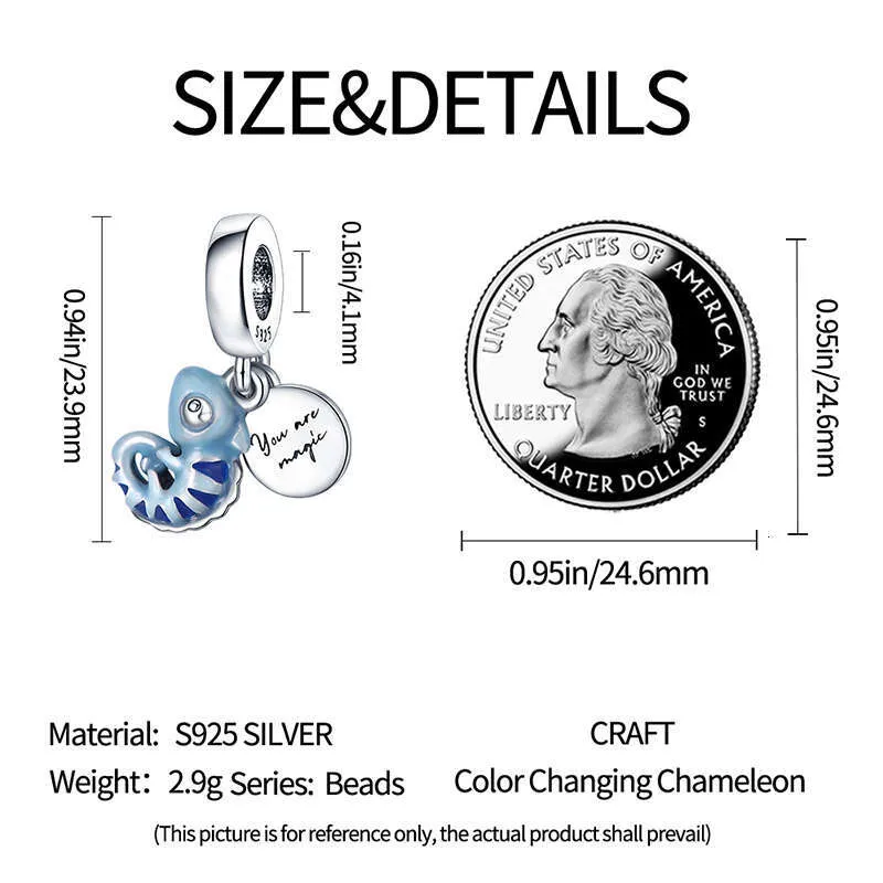 925 Sterling Silber Chamäleon Schmetterling Charm Für Armband_voghion.com