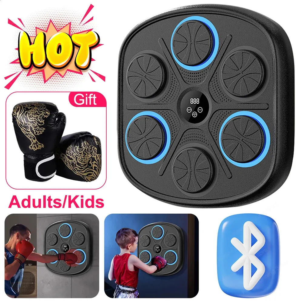 Wall Mounted Bluetooth Boxing Trainer With Gloves, Adjustable Speed