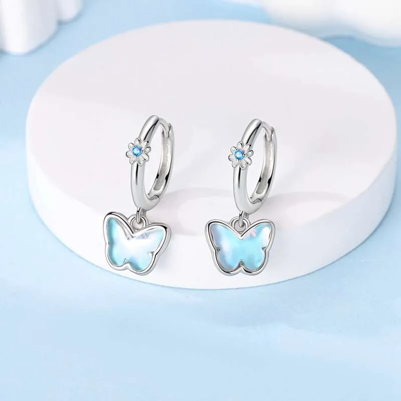 Sterling Silver Shooting Star Heart Stud Earrings For Women_voghion.com