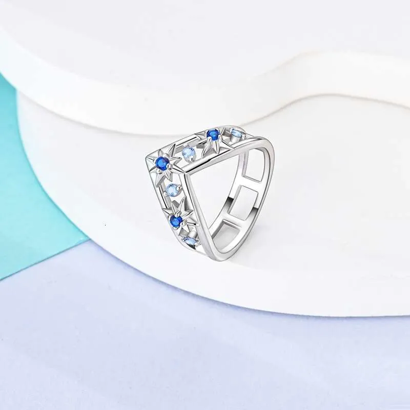 Anillos de plata de ley 925 con diseño de girasol, mariposa, estrella irregular y circonita en forma de V para mujer, ideales para compromiso, boda o fiestas._voghion.com
