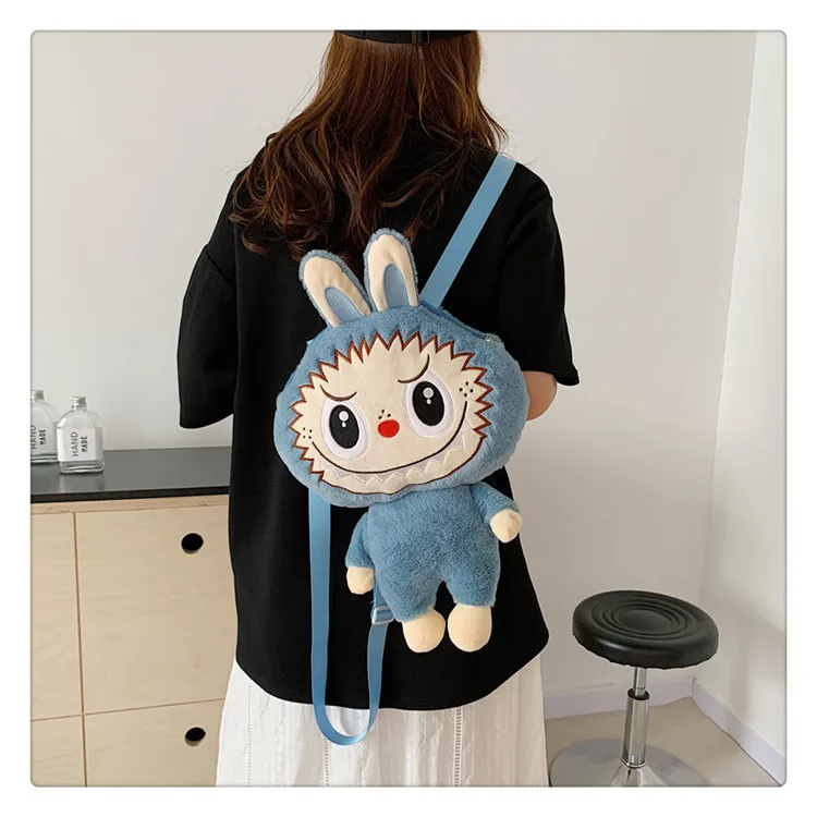 Labubu Plush Backpack for Kids - Cartoon Doll Crossbody Bag  display picture 3