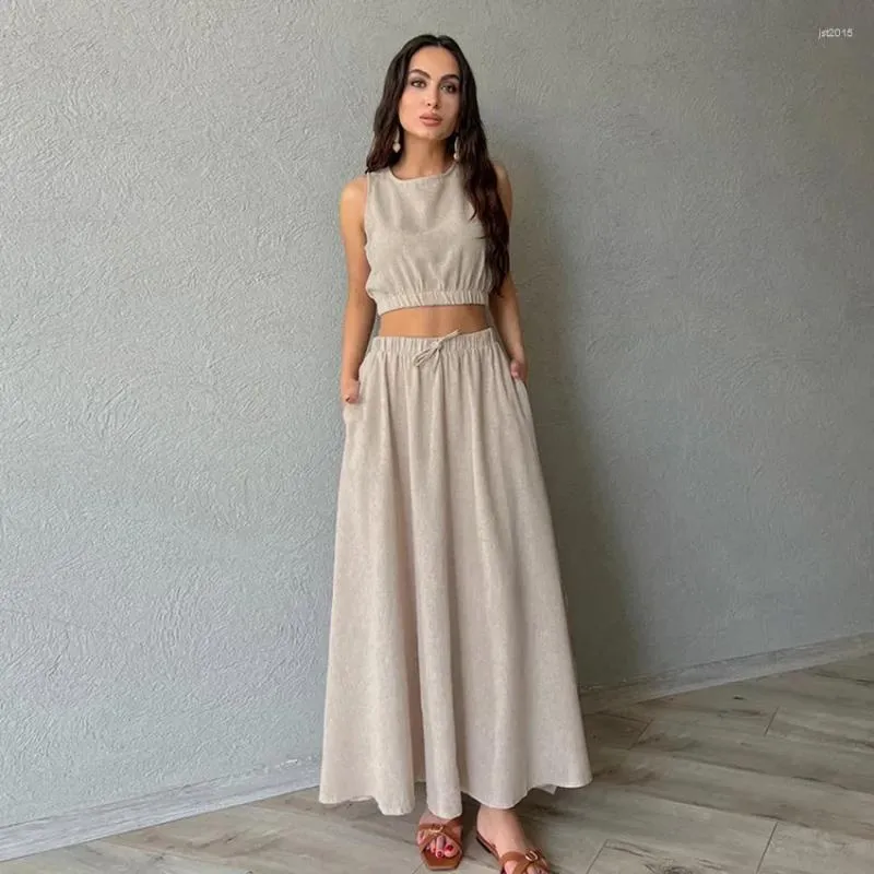 Women's Casual Khaki Linen Blend A-Line Skirt Suit - Summer Vest Dress Set from Dhgate Work Dresses - price 16.68 Women's Casual Khaki Linen Blend A-Line Skirt Suit - Summer Vest Dress Set from Dhgate Work Dresses - price 16.68