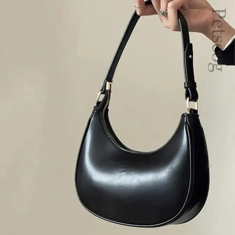 Stylish Half Moon Leather women's shoulder handbags for