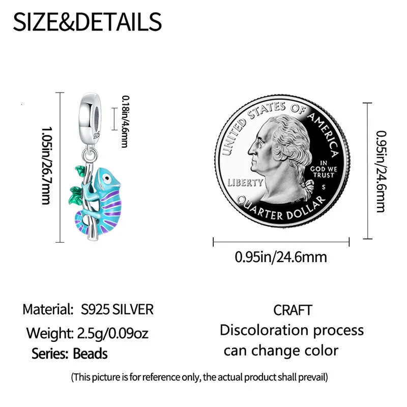 925 Sterling Silber Chamäleon Schmetterling Charm Für Armband_voghion.com