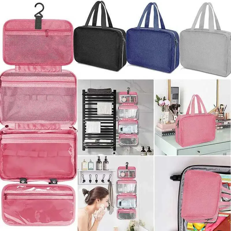 Neceser Colgante De Viaje Organizador Con 4 Compartimentos