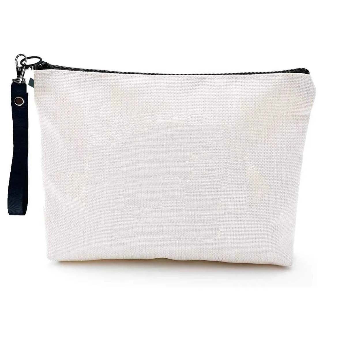 Sublimation Blank Linen Makeup Bag with Wristband Heat Transfer Print,  Sunglasses Sunscreen Storage