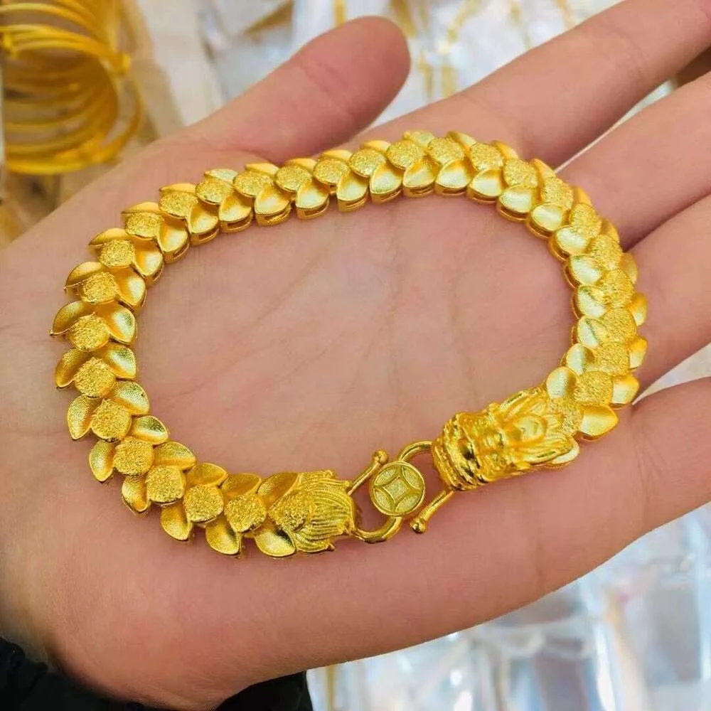 アクセサリー DORAGON BONE LINK BRACELET 24K Gold Dragon Bone Bracelet for Men - Classic Domineering