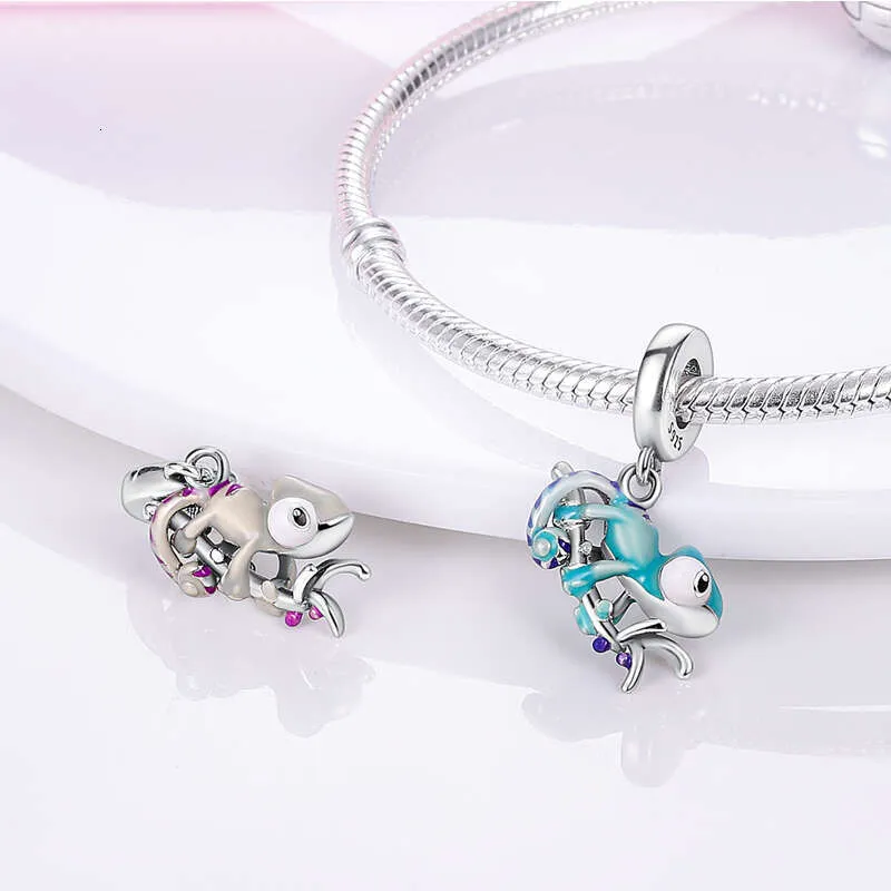 925 Sterling Silber Chamäleon Schmetterling Charm Für Armband_voghion.com