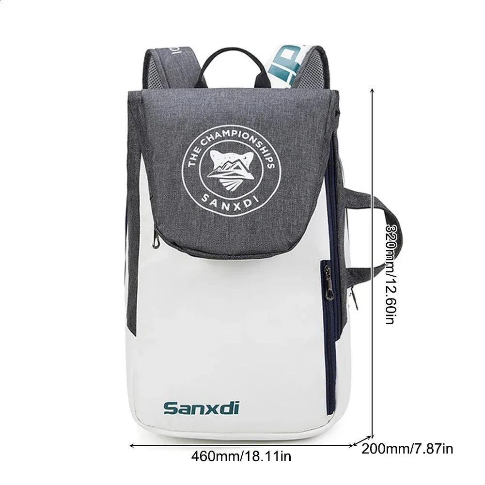 YUANGANG Sac à Dos De Tennis Et Padel – Grand, Spacieux, Avec Compartiment Chaussures Et PC – Blanc Et Noir
