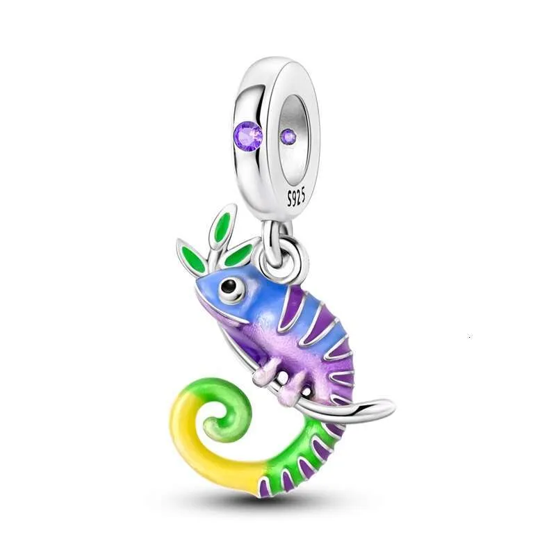 925 Sterling Silber Chamäleon Schmetterling Charm Für Armband_voghion.com
