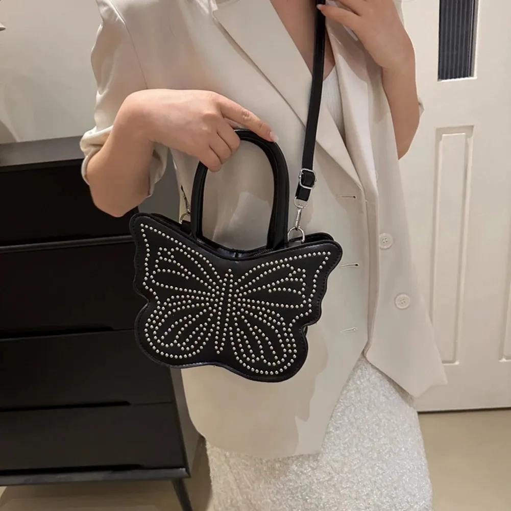 Bolsas De Cuerpo Cruzado De Mariposa Para Mujeres Bolso Negro