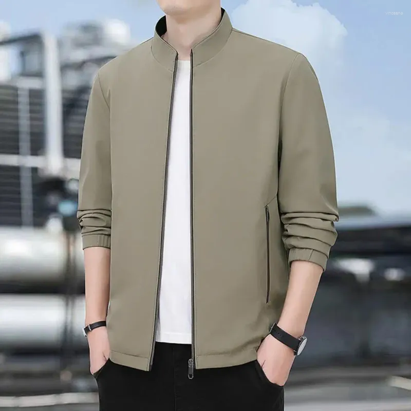Oggfader Mens Stand Collar Jacket Casual Full-Zip Big and