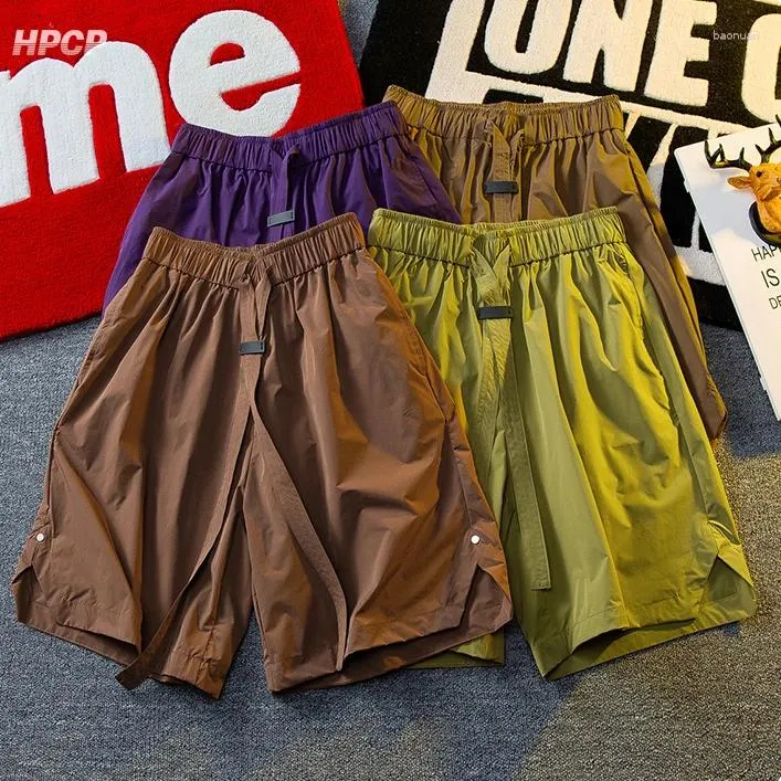 Men's Casual Cargo Shorts Lightweight, Drawstring, Multiple Pockets,  Solid Colors