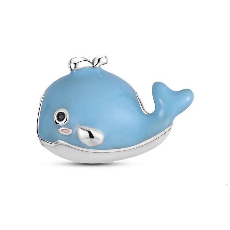 Dolphin And Whale Pendant Beads For Charm Bracelets Sterling Silver_voghion.com
