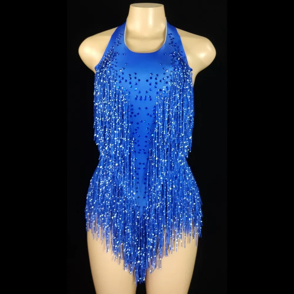 Dance Outfits,Sparkly Fringe Bodysuit Sexy Tassel Leotard, Jazz