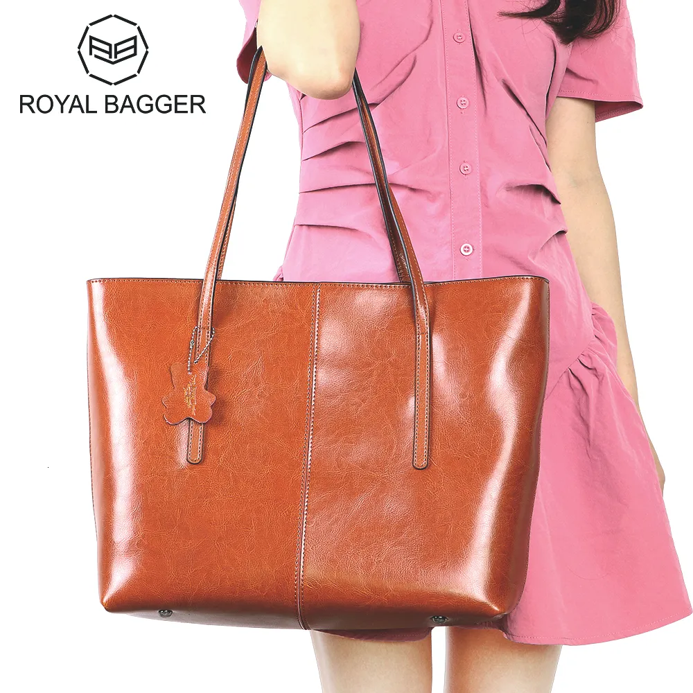 Vintage Genuine Leather Tote Bag for Women Large Capacity Commuter  Shoulder Bag