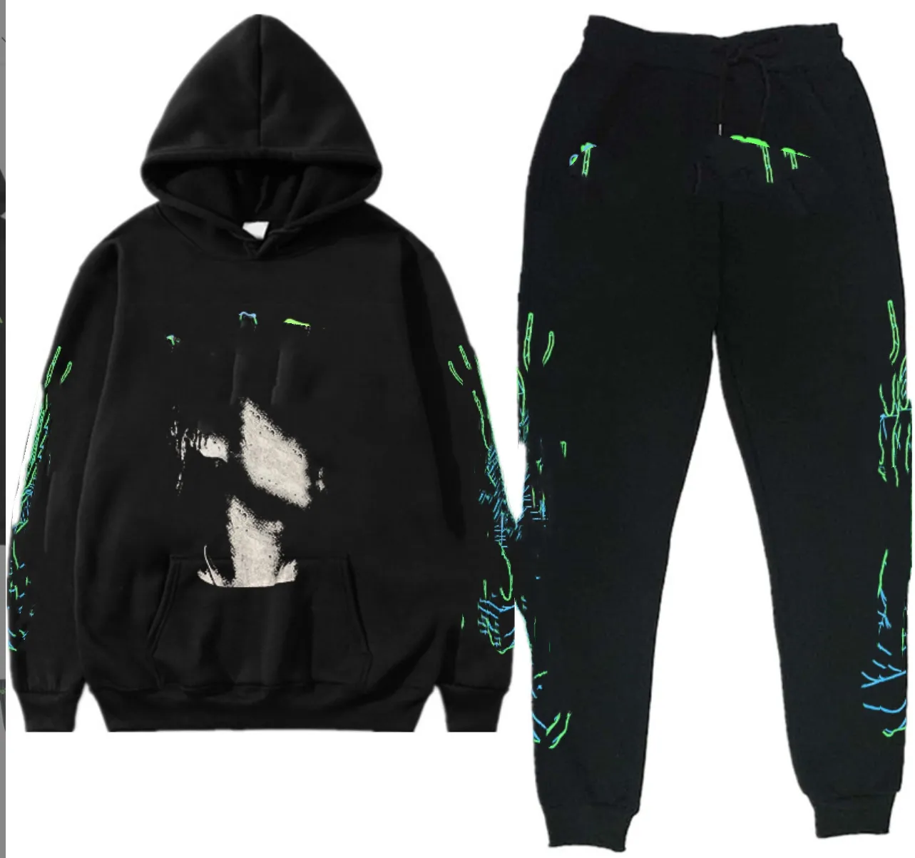 2024 Classic Unisex Hoodie Suit Set In Pink And Black Fashionable