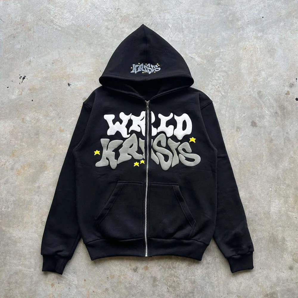 K-POP ZIP-UP HOODIE M ブラック フォトカード付き WAX TRAX! - Zip Hoodie / Wire Logo - Moon Logo | Wax Trax
