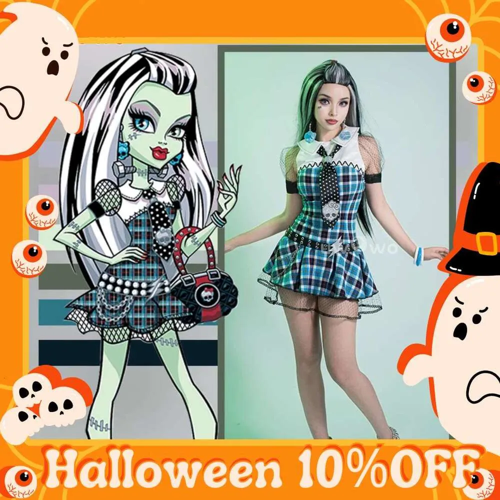 UWOWO Frankie Stein Costume Suit Female Cosplay Dress Polyester Halloween  Costumes Outfit