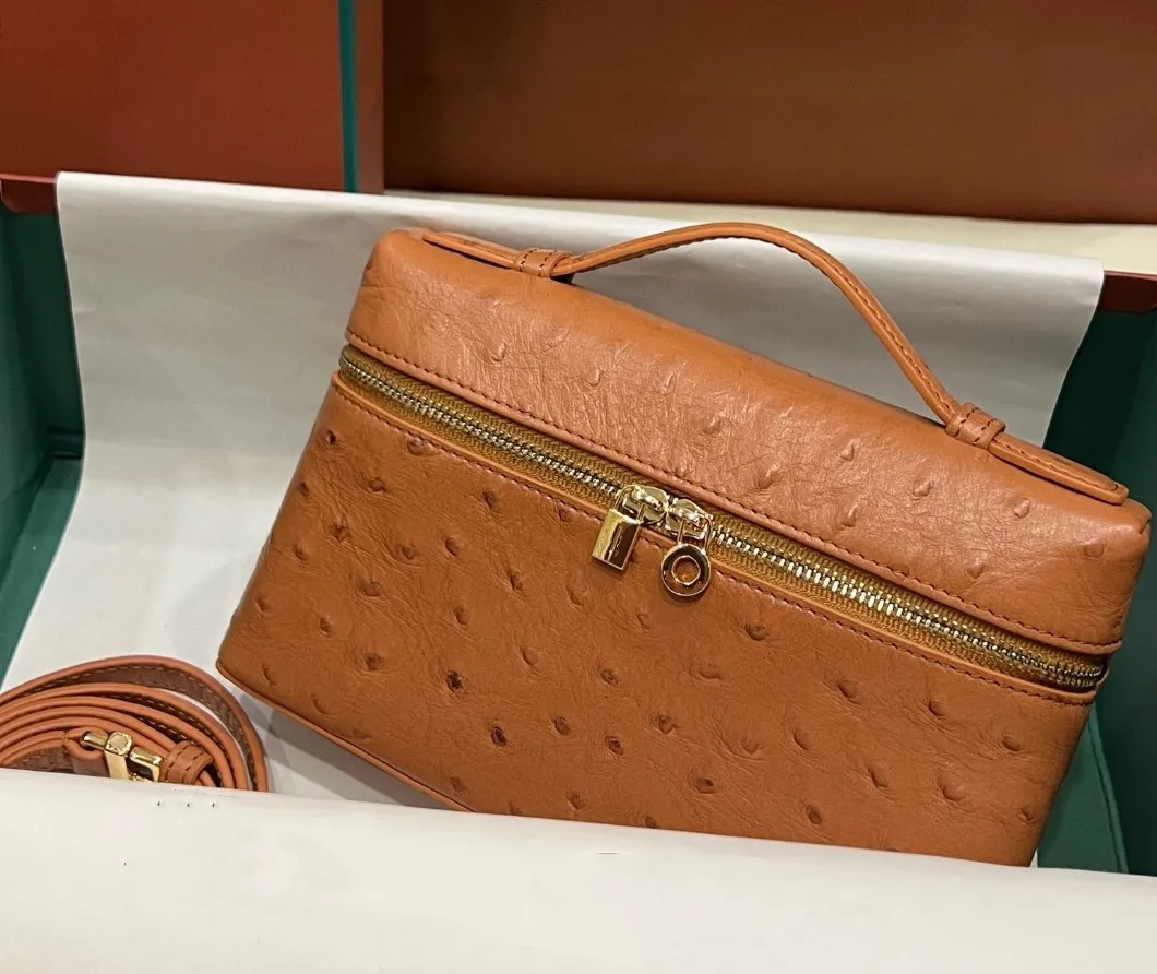mini crossbody bag 19cm Real ostrich skin women designer shoulder bag toppest fully handmade stitching pink white brown colors fast delivery wholesale