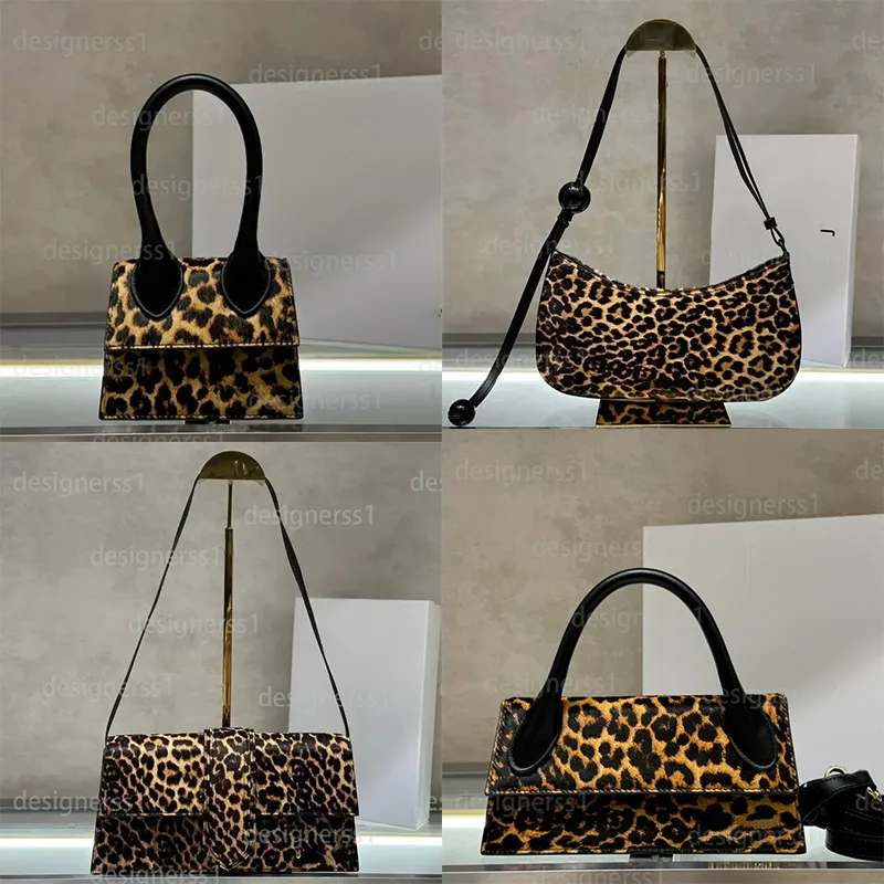 New York Midi leopard-print calf hair tote bag in brown - De Mellier