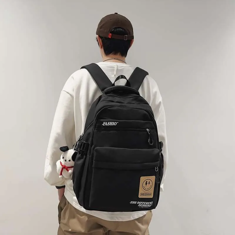 Patchwork Backpacks Zipper Bags for Women Nylon High  display picture 1