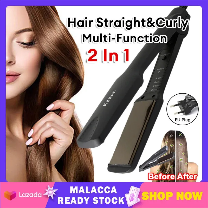 Kemei Hair Straightener Curler In Professional Flat Iron