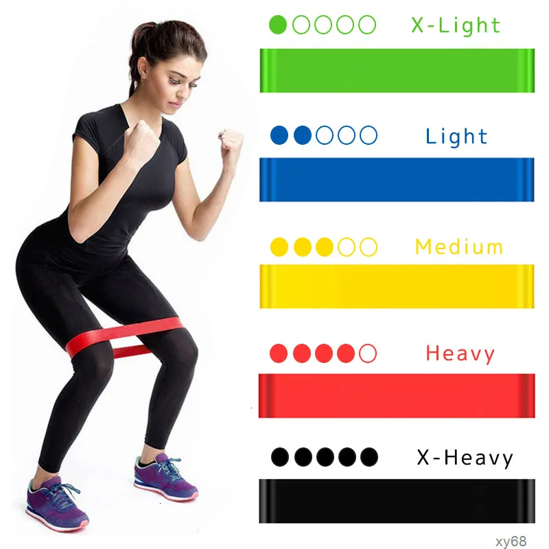 Portable Resistance Bands Set for Fitness, Yoga, Pilates, Crossfit  Levels, Multi-Color, Elastic Rubber Bands for Strength Training and Workout