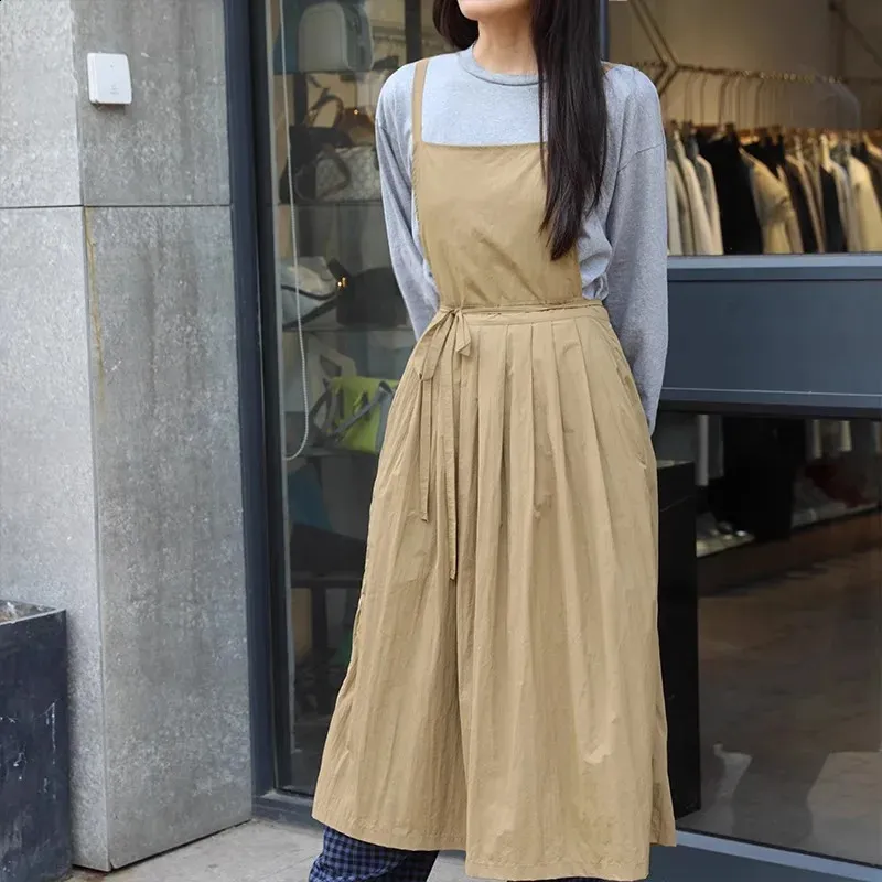 Cotton Korean Style Waist Apron with Pockets, Pleated Waterproof Pinafore  for Cooking and Food Use from Dhgate Aprons - price 40.91