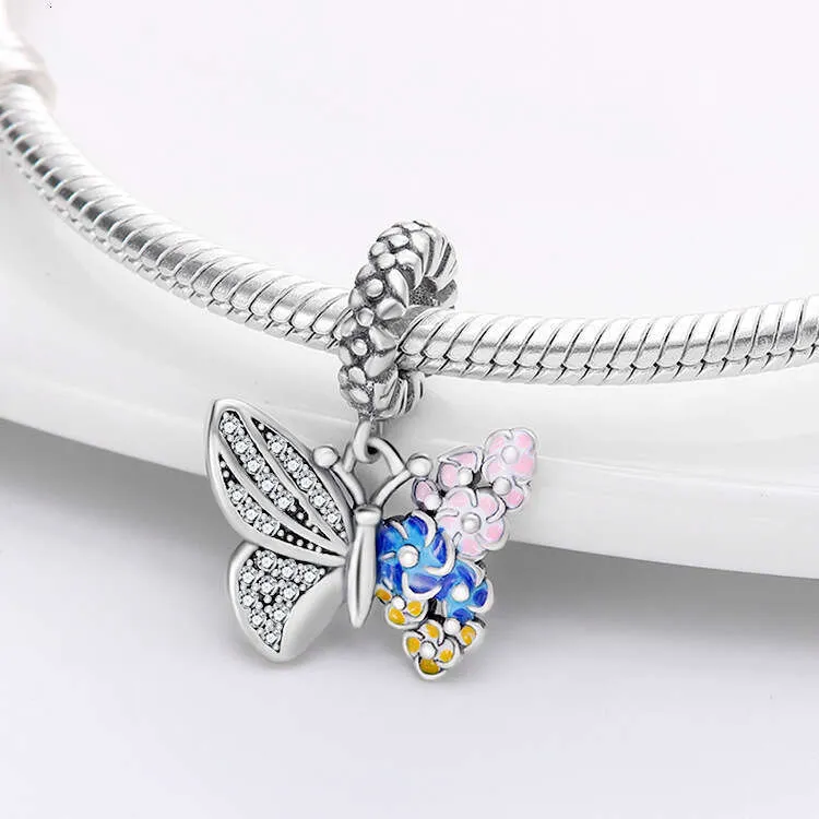Nouveau pendentif papillon coloré en argent sterling 925, idéal pour la création de bijoux DIY._voghion.com