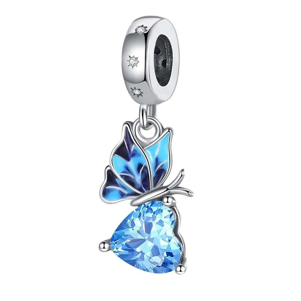 Charm papillon coloré en argent sterling pour bracelet_voghion.com