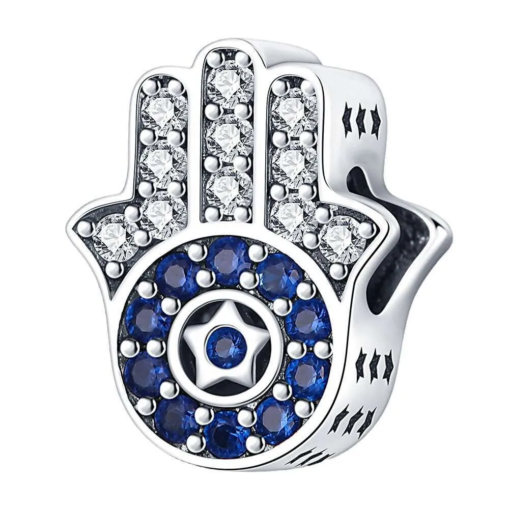 Nouveau charm en argent sterling 925 « La Main de Fatima » - Perles compatibles avec les charms - Bracelet original en argent 925 - Création de bijoux DIY - Idée cadeau pour femme_voghion.com