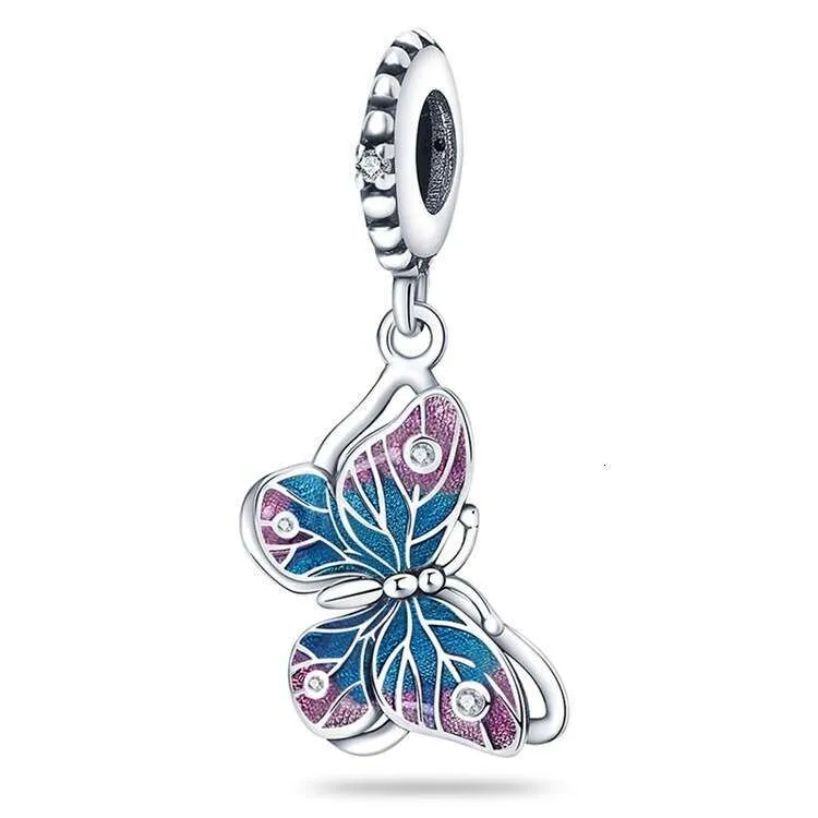 Nouveau pendentif papillon coloré en argent sterling 925, idéal pour la création de bijoux DIY._voghion.com