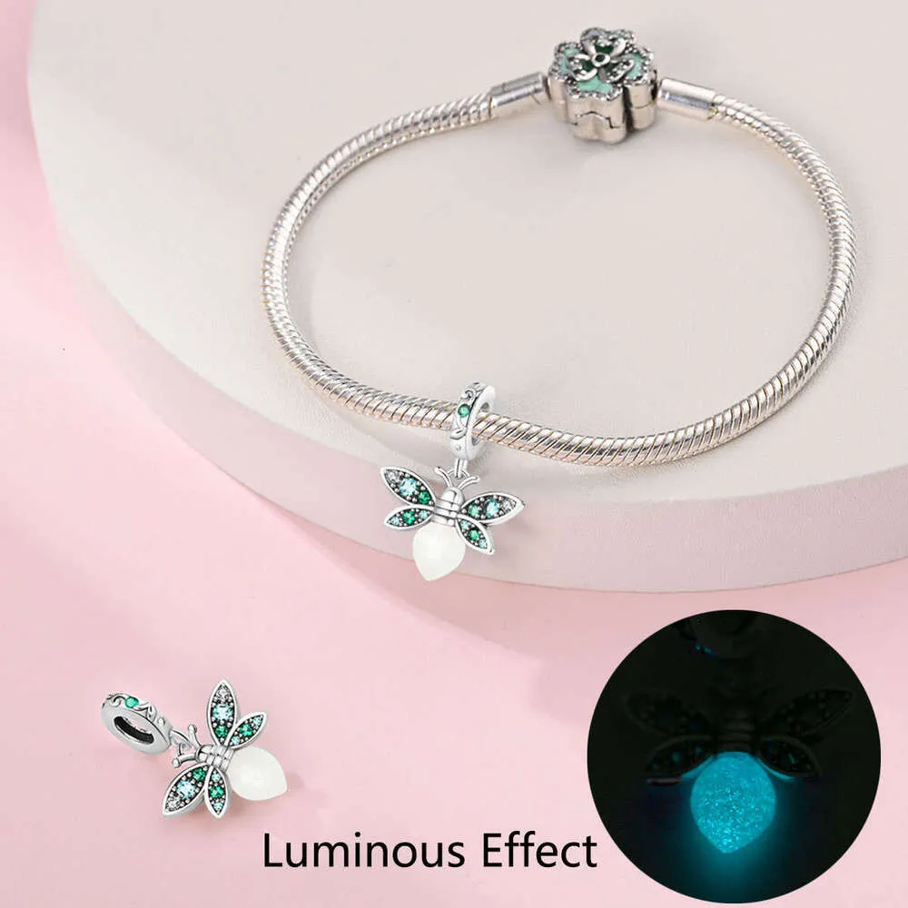 New Sterling Charm Luminous Butterfly Firefly Deer Pendant Fit Charms Silver 925 Bracelet DIY Jewelry Making For Women_voghion.com