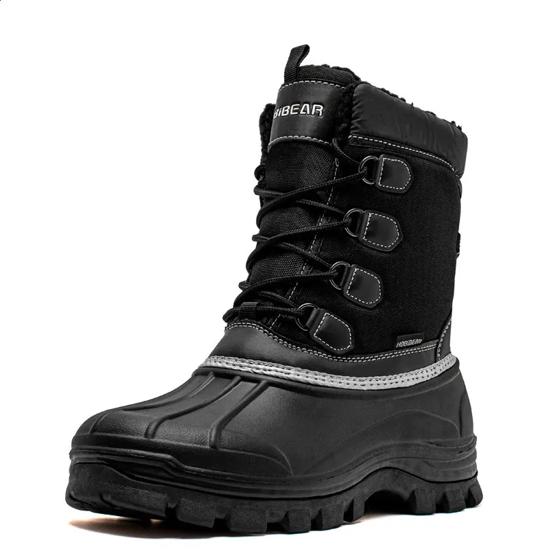 HOBIBEAR Men\'s Snow Boots Insulated Waterproof Warm Fur Lined Hiking Winter Snow HOBIBEAR Men main image 4