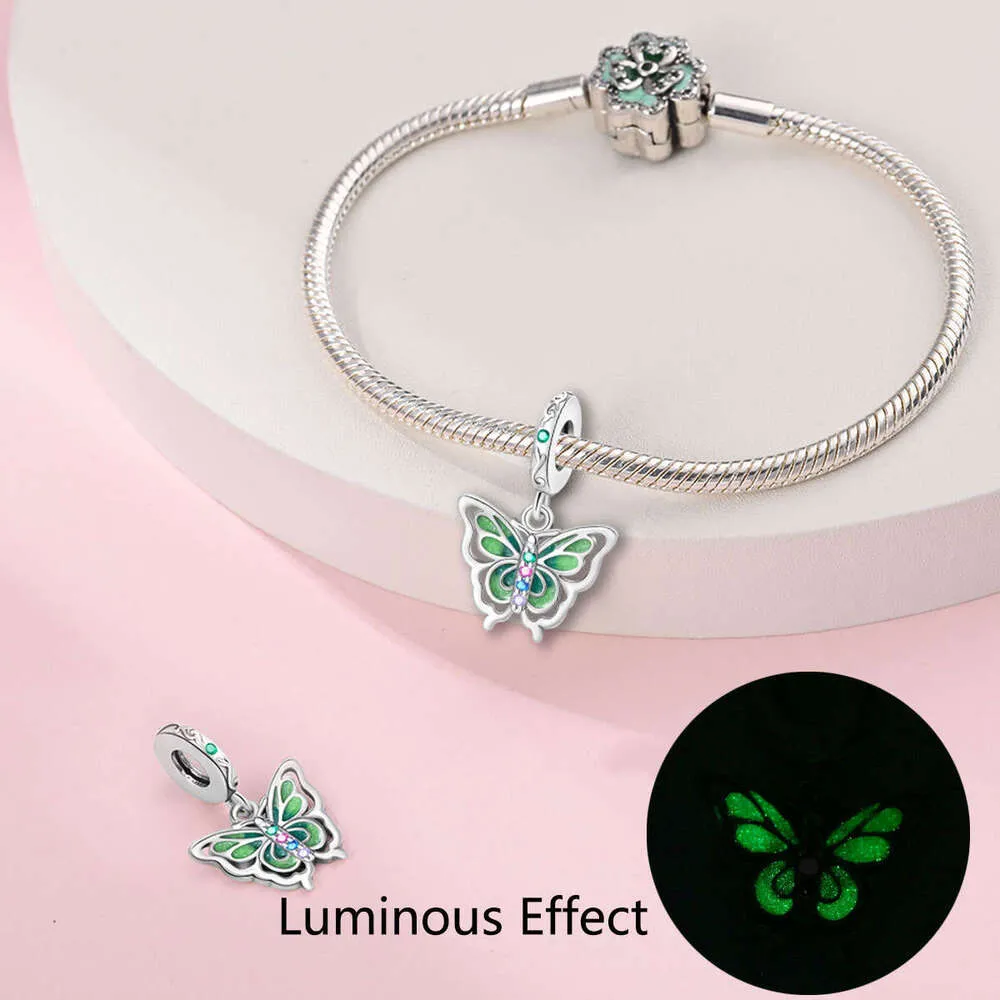 New Sterling Charm Luminous Butterfly Firefly Deer Pendant Fit Charms Silver 925 Bracelet DIY Jewelry Making For Women_voghion.com