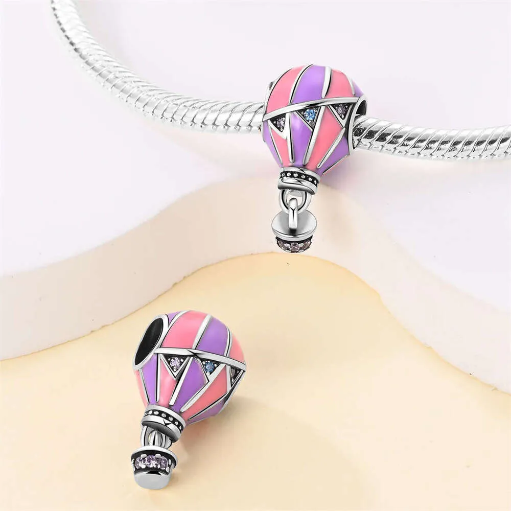 Sterling Silver Hot Air Balloon Bead Charm For Charm Bracelets_voghion.com