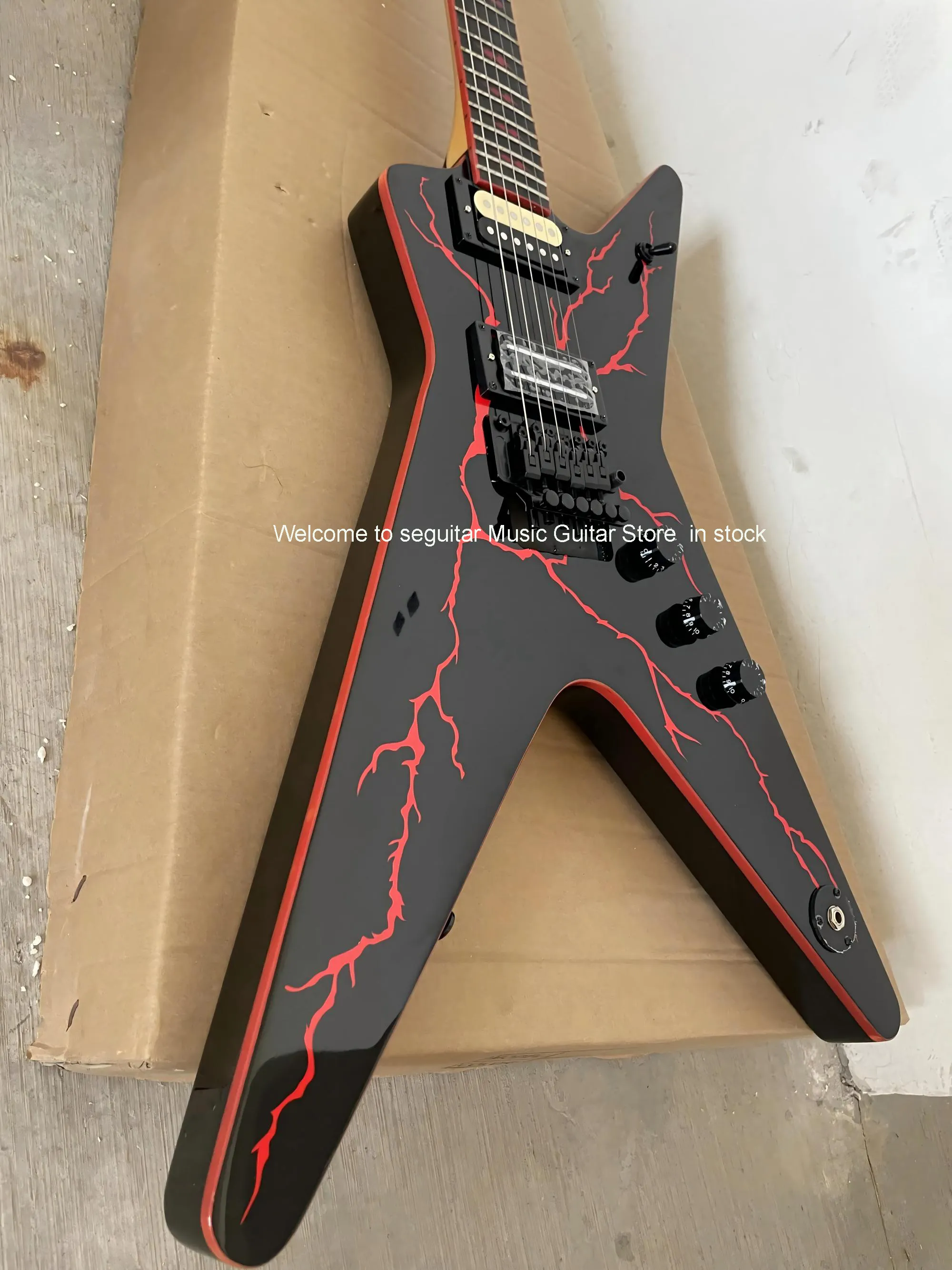 Dimebag Electric Guitar - Darrel ML Shape, Black Panel, Red